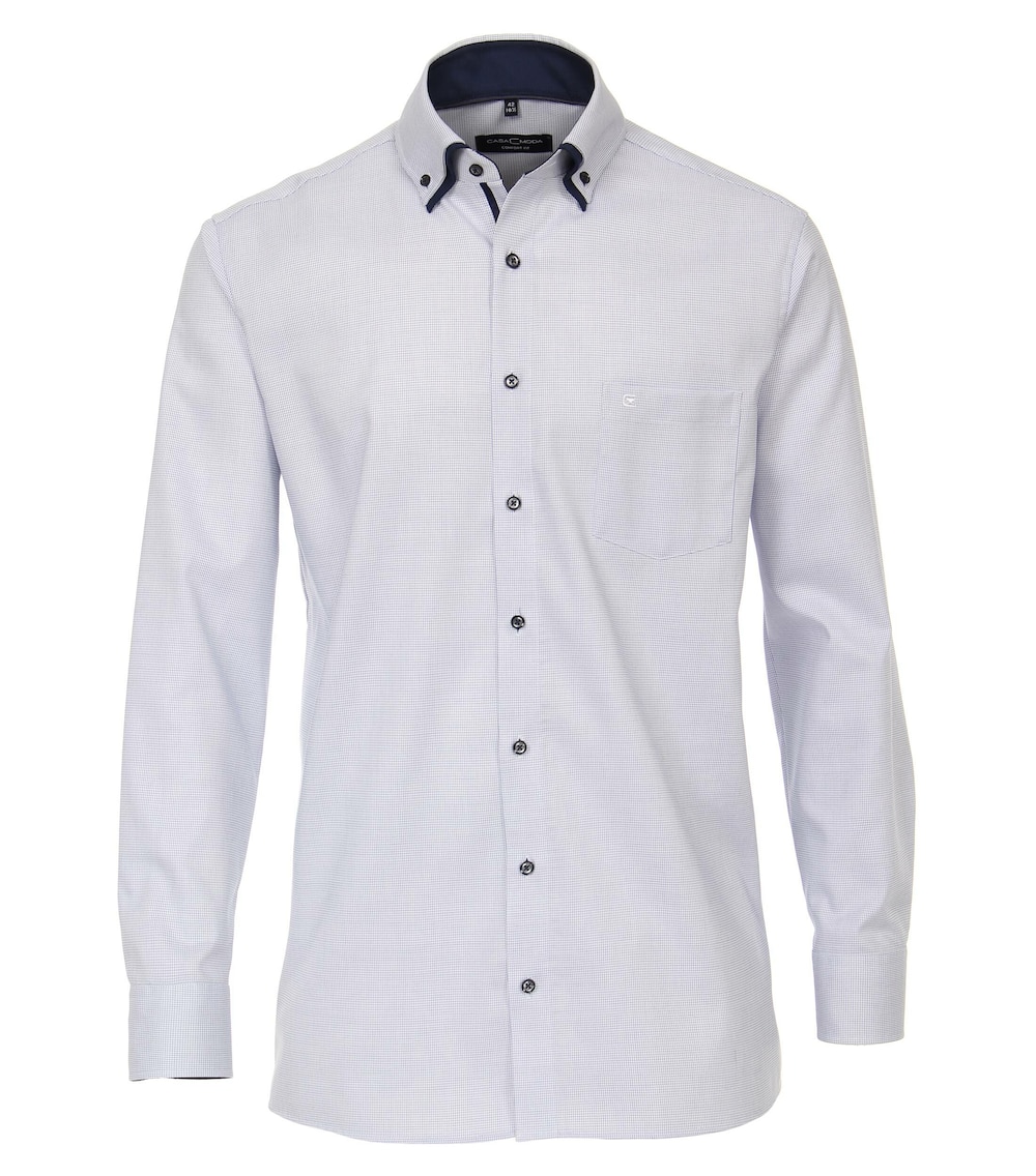 Große Größen Businesshemd uni Comfort Fit, Herren, blau, Größe: 62, Baumwolle, Happy Size DE Men von CASAMODA