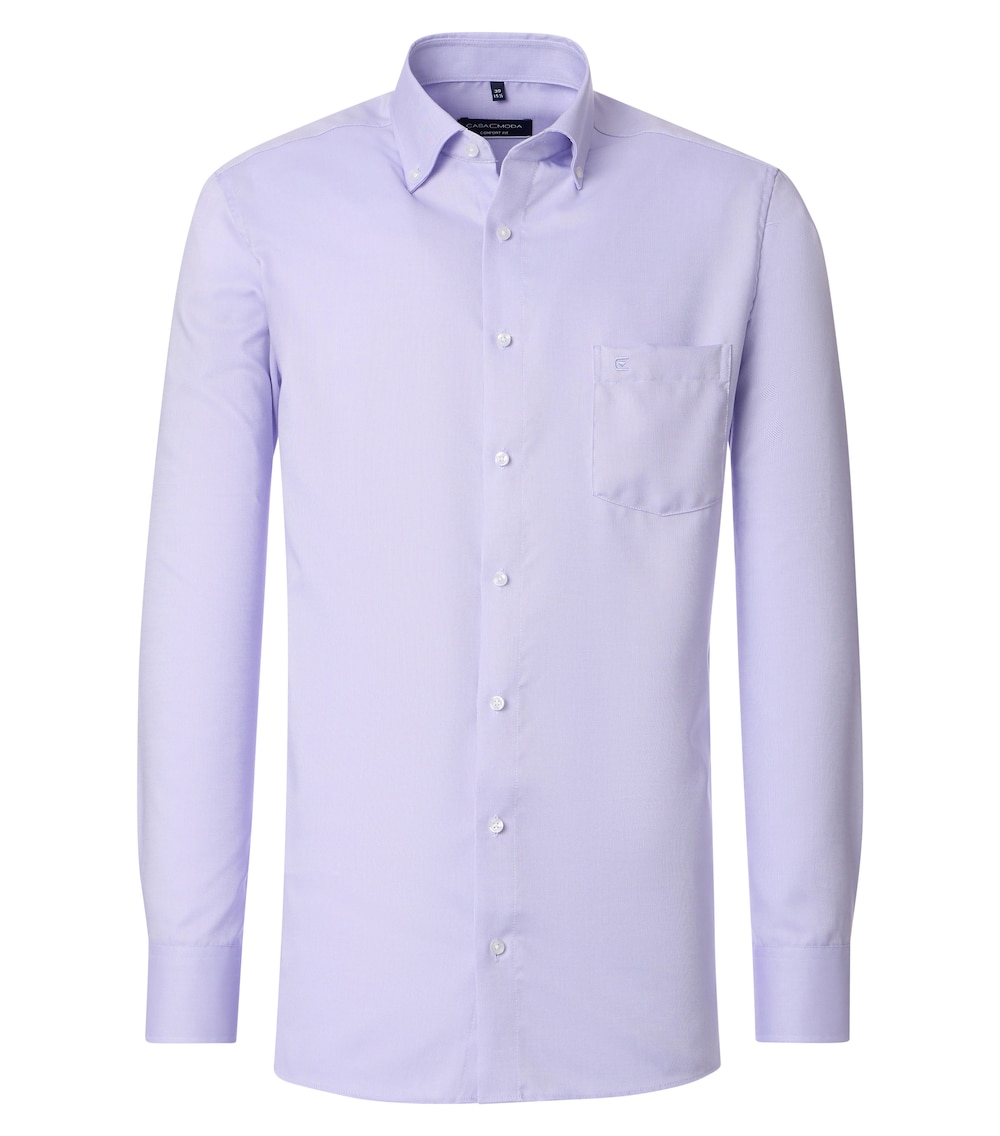 Große Größen Businesshemd uni Comfort Fit, Herren, lila, Größe: 66, Baumwolle, Happy Size DE Men von CASAMODA