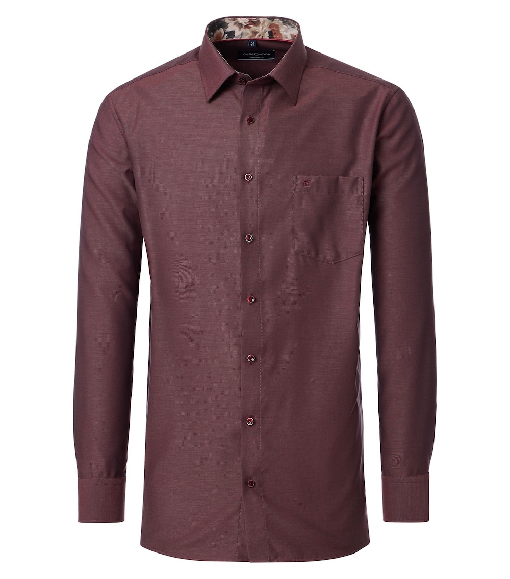 Große Größen Businesshemd uni Comfort Fit, Herren, rot, Größe: 60, Baumwolle, Happy Size DE Men von CASAMODA