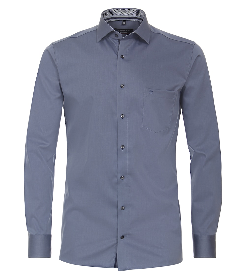 Große Größen Businesshemd uni Modern Fit, Herren, blau, Größe: 54, Baumwolle, Happy Size DE Men von CASAMODA