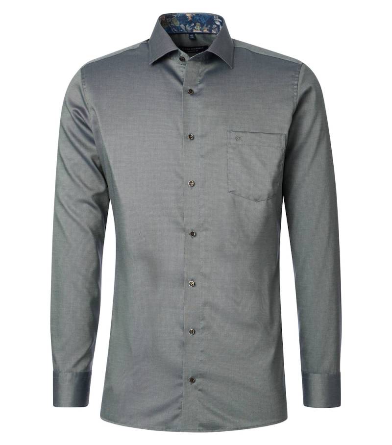 Große Größen Businesshemd uni Modern Fit, Herren, grün, Größe: 58, Baumwolle, Happy Size DE Men von CASAMODA