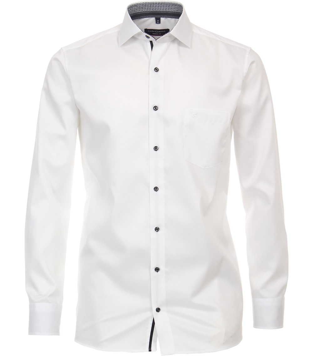 Große Größen Businesshemd uni Modern Fit, Herren, weiß, Größe: 70, Baumwolle, Happy Size DE Men von CASAMODA