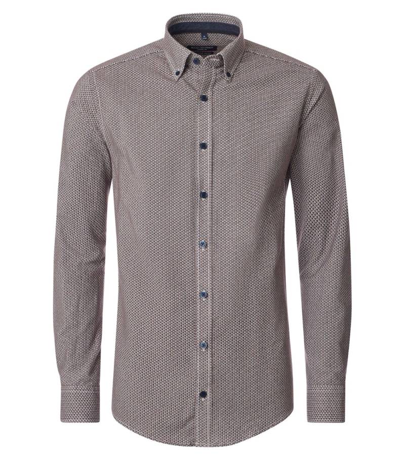 Große Größen Flanellhemd Print Casual Fit, Herren, braun, Größe: 7XL, Baumwolle, Happy Size DE Men von CASAMODA