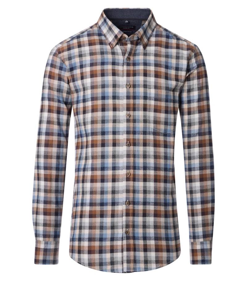 Große Größen Flanellhemd kariert Casual Fit, Herren, blau, Größe: 5XL, Baumwolle, Happy Size DE Men von CASAMODA