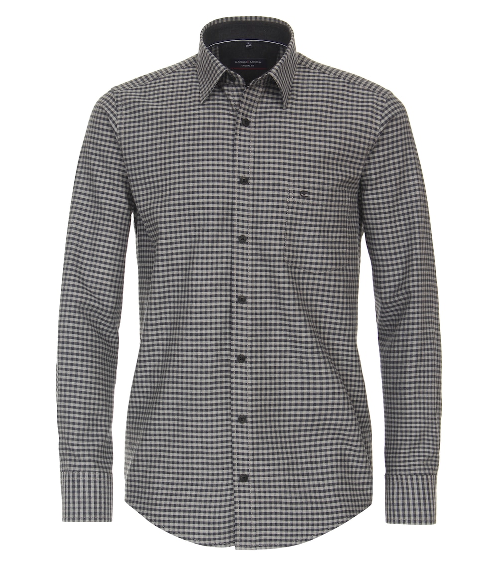 Große Größen Flanellhemd kariert Casual Fit, Herren, grün, Größe: L, Baumwolle, Happy Size DE Men von CASAMODA