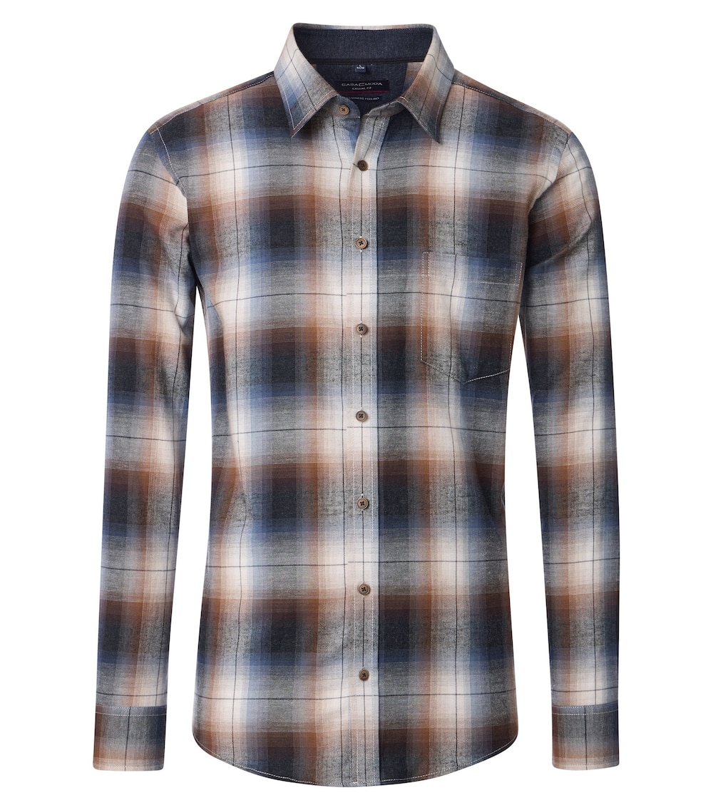 Große Größen Flanellhemd kariert Casual Fit, Herren, orange, Größe: 7XL, Baumwolle, Happy Size DE Men von CASAMODA