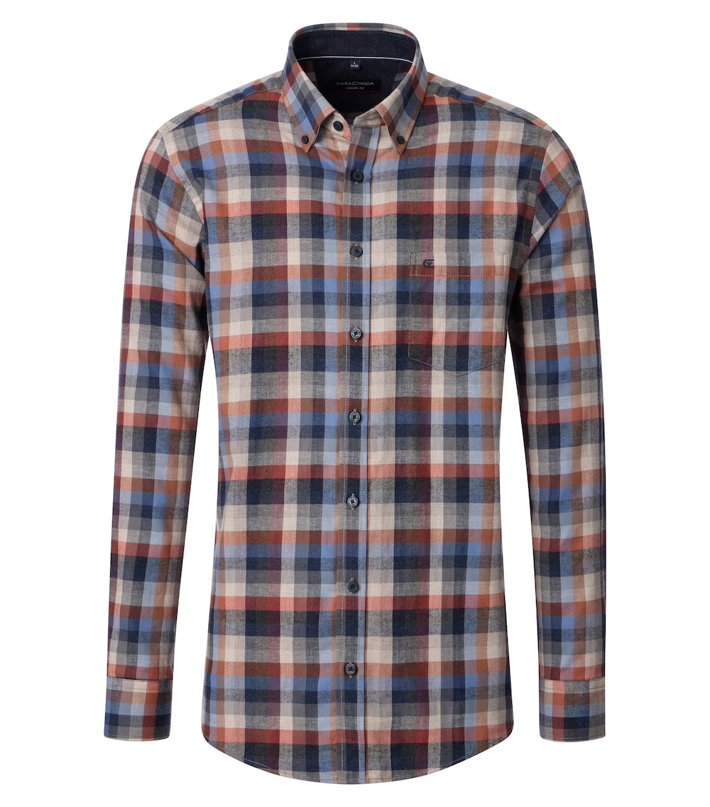 Große Größen Flanellhemd kariert Casual Fit, Herren, rot, Größe: 3XL, Baumwolle, Happy Size DE Men von CASAMODA