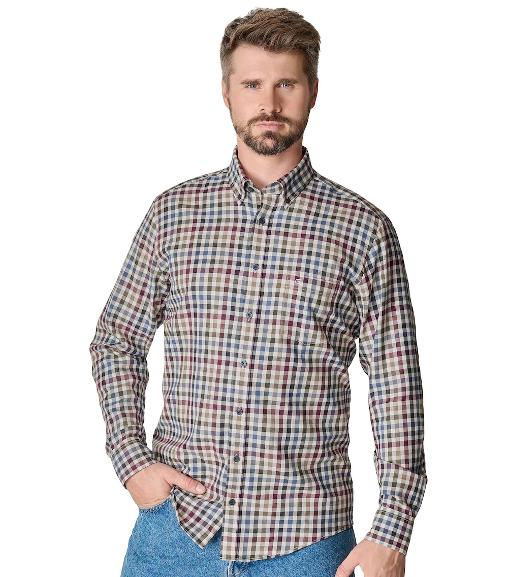 Große Größen Flanellhemd kariert Casual Fit, Herren, rot, Größe: 4XL, Baumwolle, Happy Size DE Men von CASAMODA