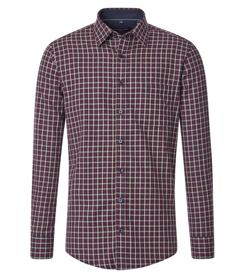 Große Größen Flanellhemd kariert Casual Fit, Herren, rot, Größe: XL, Baumwolle, Happy Size DE Men von CASAMODA
