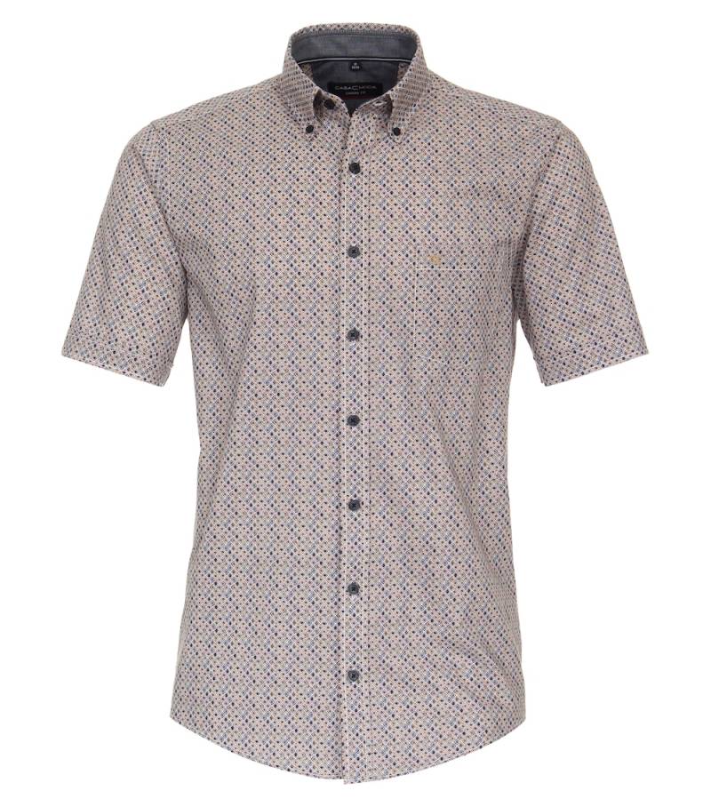 Große Größen Freizeithemd Kurzarm Print Casual Fit, Herren, braun, Größe: 7XL, Baumwolle, Happy Size DE Men von CASAMODA