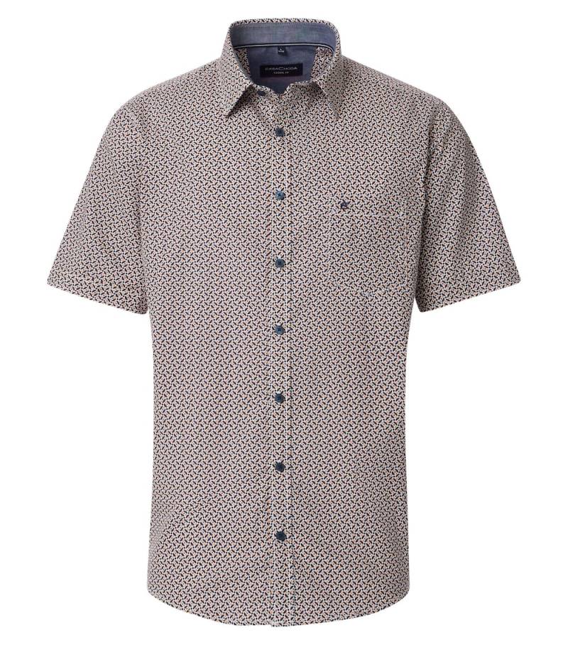 Große Größen Freizeithemd Kurzarm Print Casual Fit, Herren, gelb, Größe: 4XL, Baumwolle, Happy Size DE Men von CASAMODA