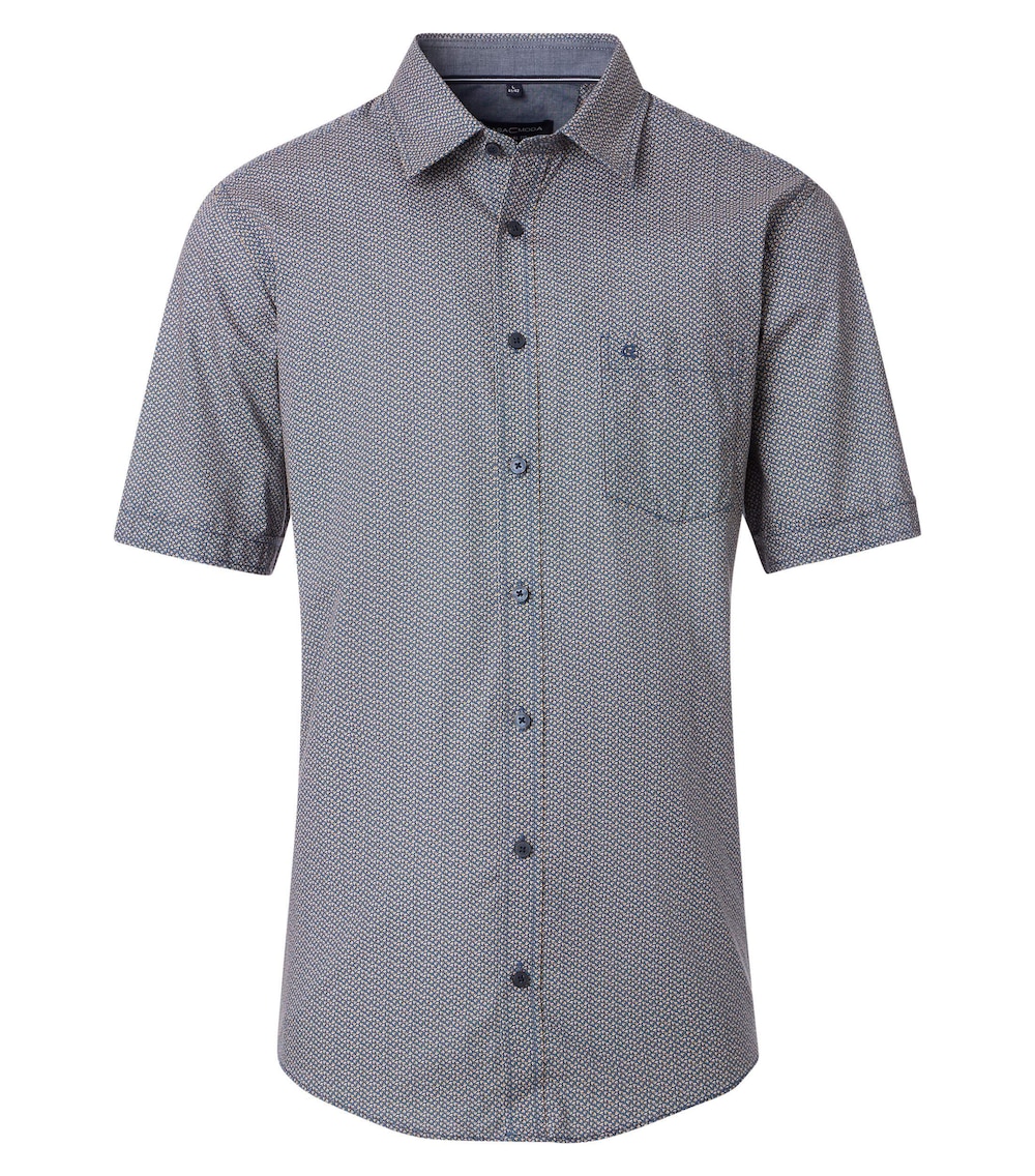 Große Größen Freizeithemd Kurzarm Print Casual Fit, Herren, türkis, Größe: XXL, Baumwolle, Happy Size DE Men von CASAMODA