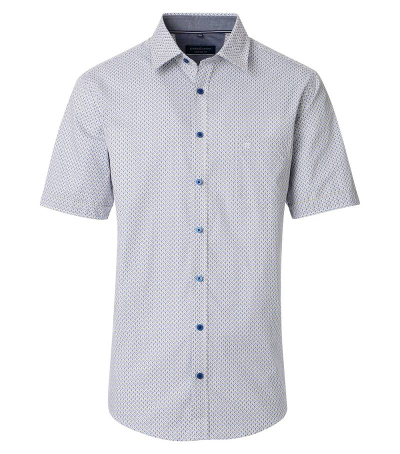 Große Größen Freizeithemd Kurzarm Print Comfort Fit, Herren, blau, Größe: XXL, Baumwolle, Happy Size DE Men von CASAMODA