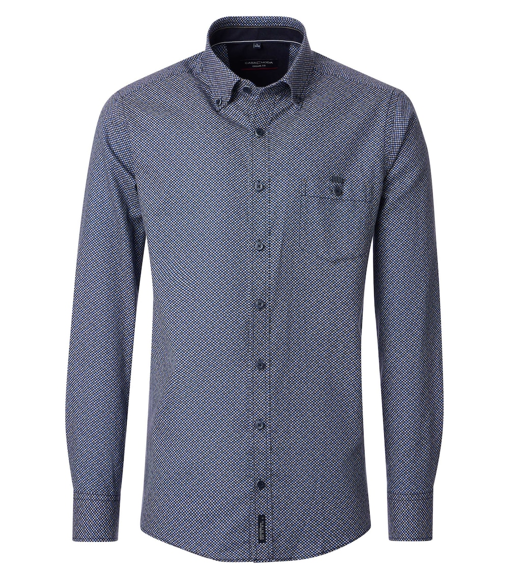 Große Größen Freizeithemd Print Casual Fit, Herren, blau, Größe: XL, Baumwolle, Happy Size DE Men von CASAMODA