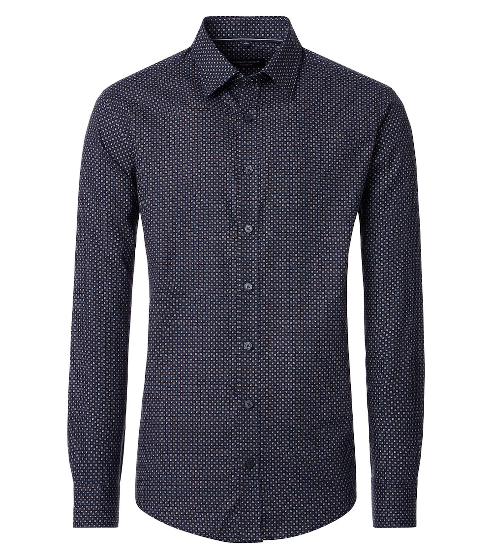 Große Größen Freizeithemd Print Casual Fit, Herren, blau, Größe: XXL, Baumwolle, Happy Size DE Men von CASAMODA