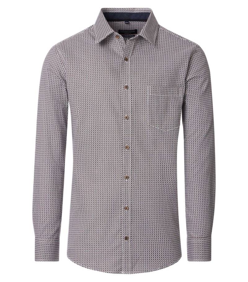 Große Größen Freizeithemd Print Casual Fit, Herren, braun, Größe: XXL, Baumwolle, Happy Size DE Men von CASAMODA