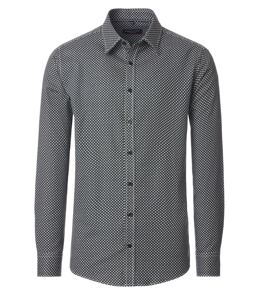 Große Größen Freizeithemd Print Casual Fit, Herren, grau, Größe: 4XL, Baumwolle, Happy Size DE Men von CASAMODA