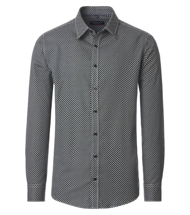 Große Größen Freizeithemd Print Casual Fit, Herren, grau, Größe: 4XL, Baumwolle, Happy Size DE Men von CASAMODA