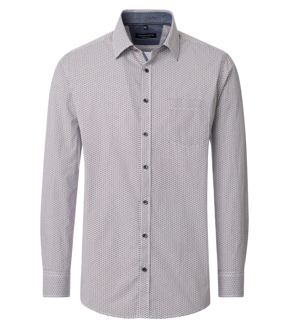 Große Größen Freizeithemd Print Casual Fit, Herren, grau, Größe: XL, Baumwolle, Happy Size DE Men von CASAMODA