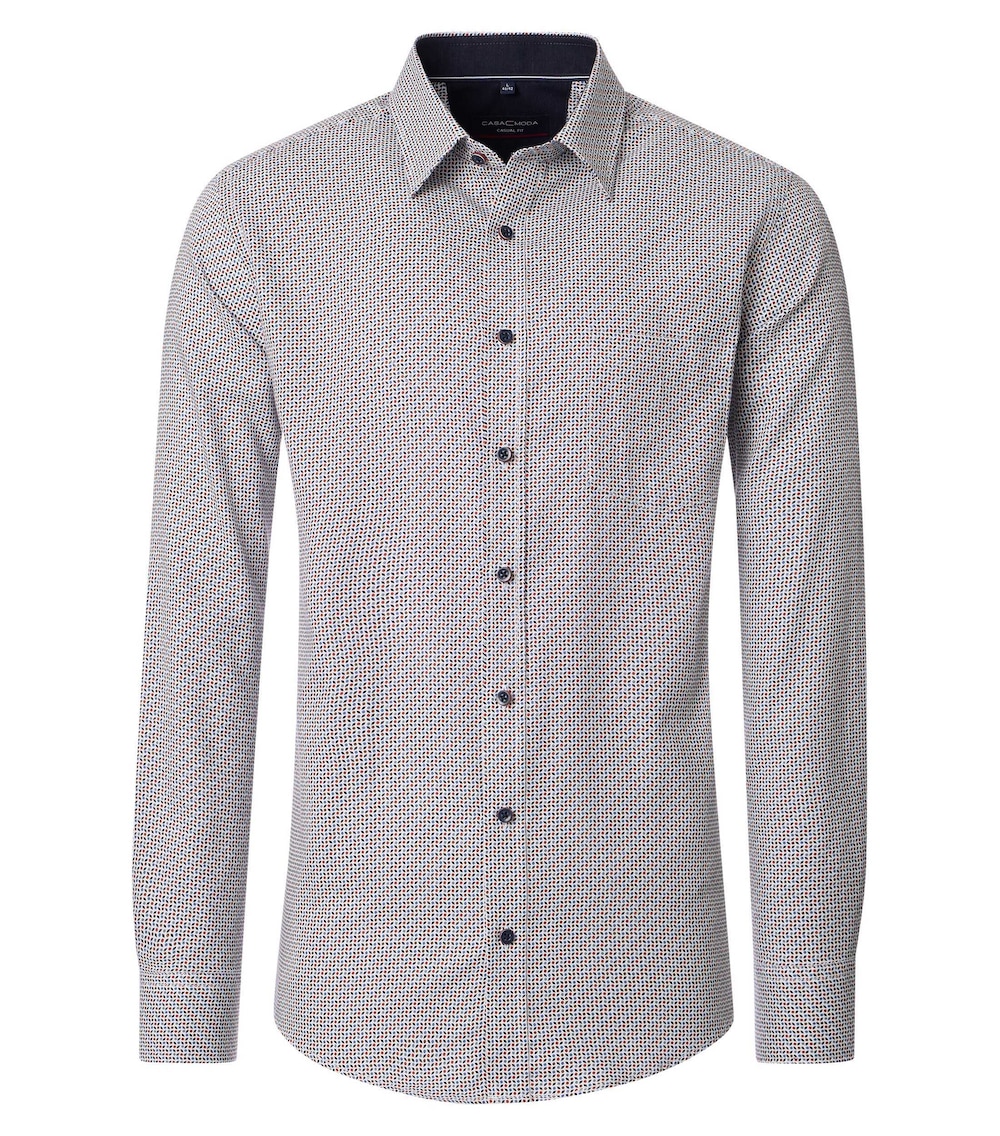 Große Größen Freizeithemd Print Casual Fit, Herren, orange, Größe: XXL, Baumwolle, Happy Size DE Men von CASAMODA