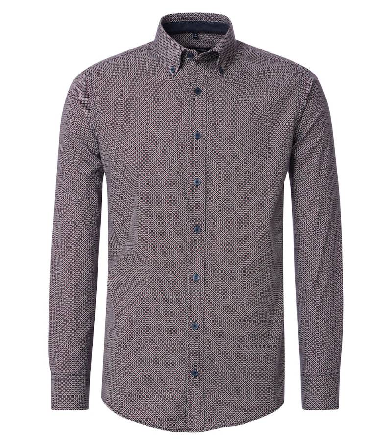 Große Größen Freizeithemd Print Casual Fit, Herren, rot, Größe: XXL, Baumwolle, Happy Size DE Men von CASAMODA