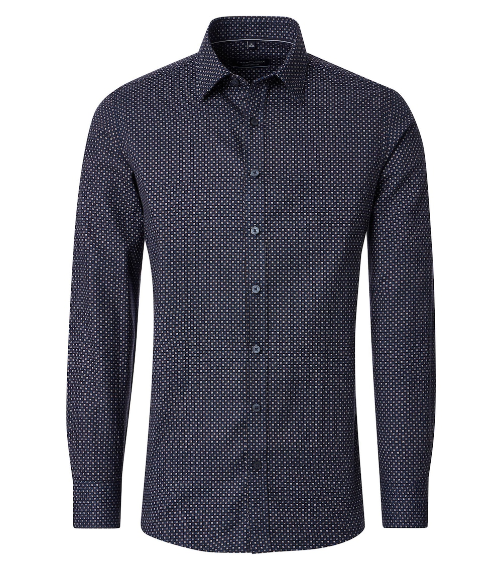 Große Größen Freizeithemd Print Comfort Fit, Herren, blau, Größe: XXL, Baumwolle, Happy Size DE Men von CASAMODA