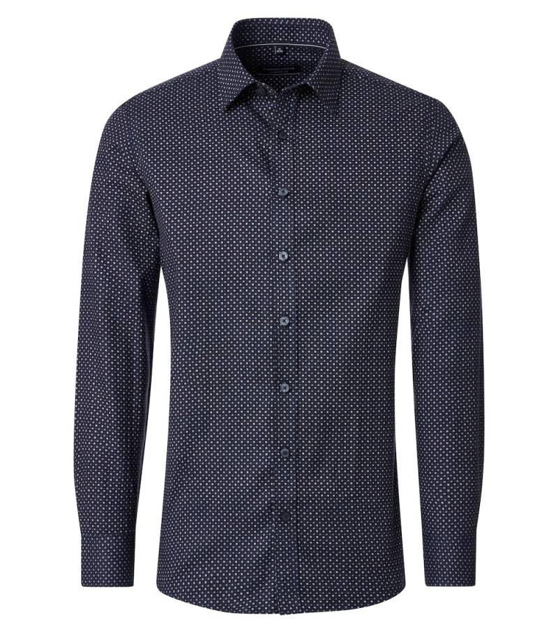 Große Größen Freizeithemd Print Comfort Fit, Herren, blau, Größe: XXL, Baumwolle, Happy Size DE Men von CASAMODA