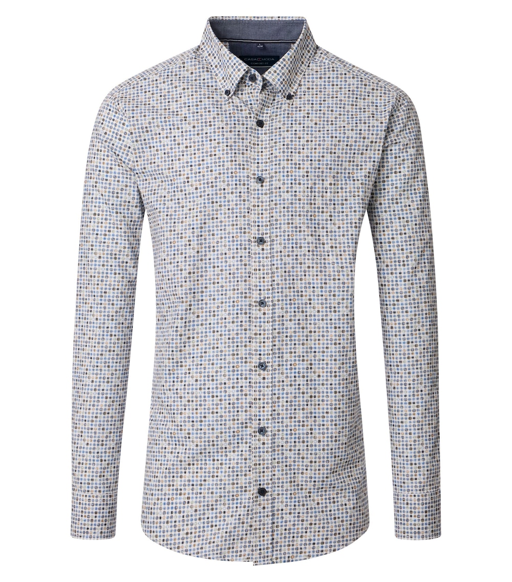 Große Größen Freizeithemd Print Comfort Fit, Herren, braun, Größe: 6XL, Baumwolle, Happy Size Men von CASAMODA