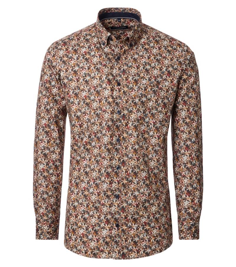 Große Größen Freizeithemd Print Comfort Fit, Herren, grau, Größe: 5XL, Baumwolle, Happy Size DE Men von CASAMODA