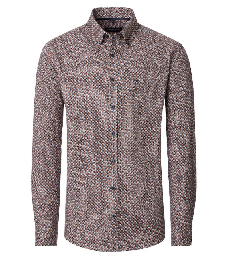 Große Größen Freizeithemd Print Comfort Fit, Herren, orange, Größe: 7XL, Baumwolle, Happy Size DE Men von CASAMODA