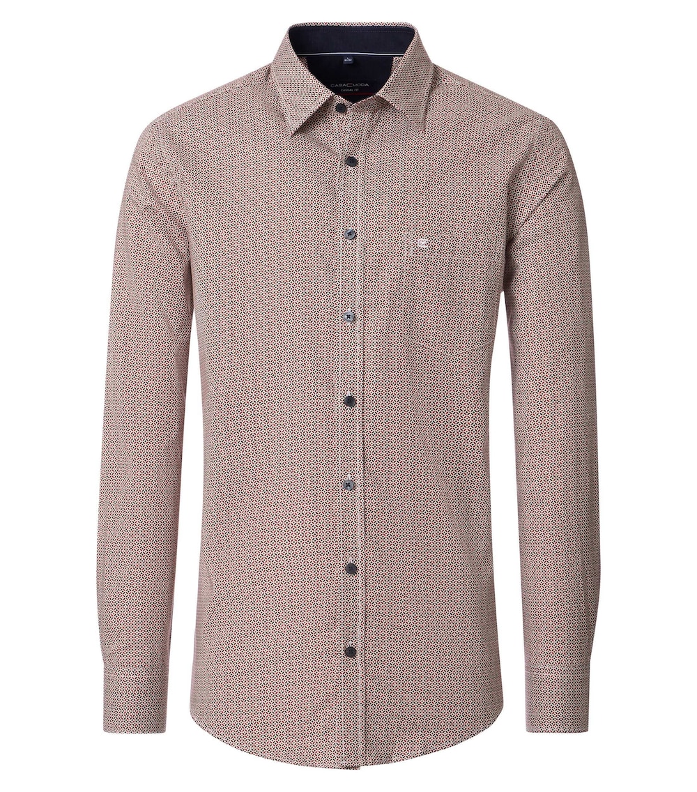 Große Größen Freizeithemd Print Comfort Fit, Herren, orange, Größe: XXL, Baumwolle, Happy Size DE Men von CASAMODA