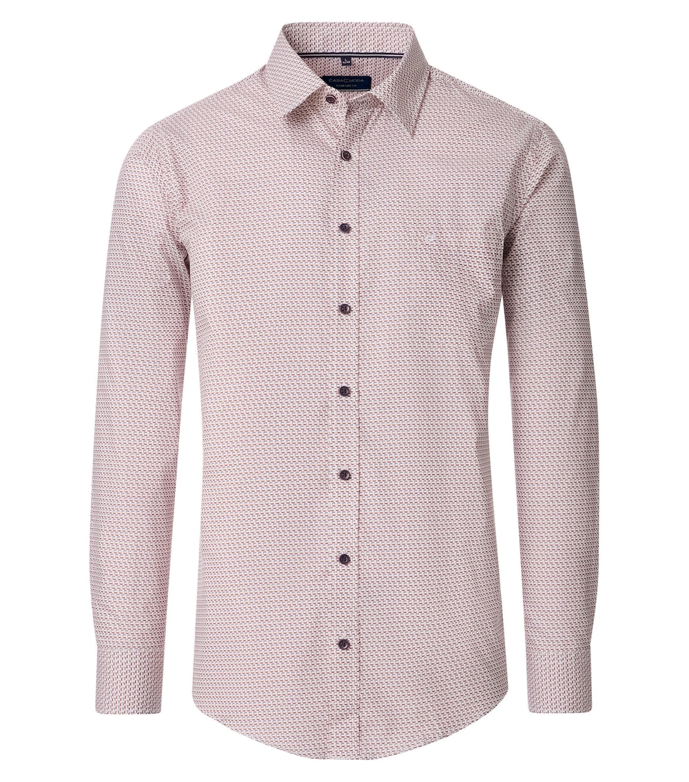 Große Größen Freizeithemd Print Comfort Fit, Herren, rosa, Größe: L, Baumwolle, Happy Size DE Men von CASAMODA