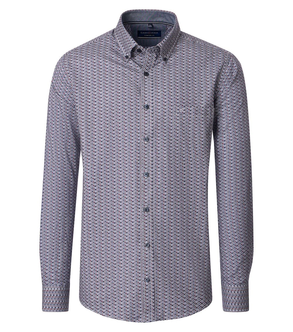 Große Größen Freizeithemd Print Comfort Fit, Herren, rot, Größe: 3XL, Baumwolle, Happy Size Men von CASAMODA