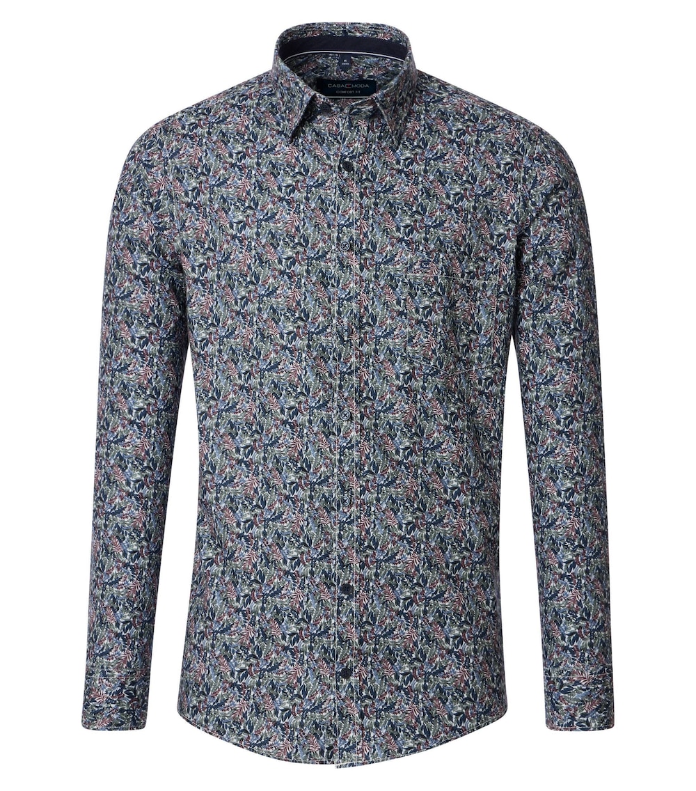 Große Größen Freizeithemd Print Comfort Fit, Herren, türkis, Größe: XL, Baumwolle, Happy Size DE Men von CASAMODA