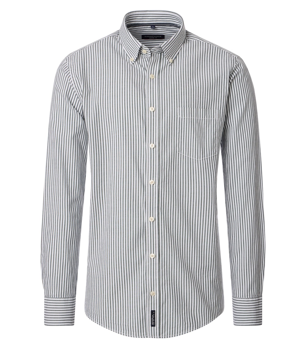 Große Größen Freizeithemd gestreift Casual Fit, Herren, türkis, Größe: 6XL, Baumwolle, Happy Size Men von CASAMODA