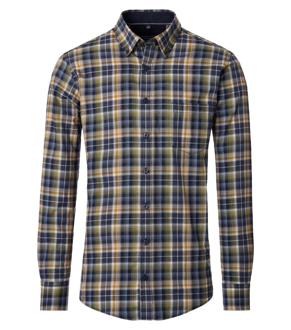 Große Größen Freizeithemd kariert Casual Fit, Herren, blau, Größe: 5XL, Baumwolle, Happy Size DE Men von CASAMODA