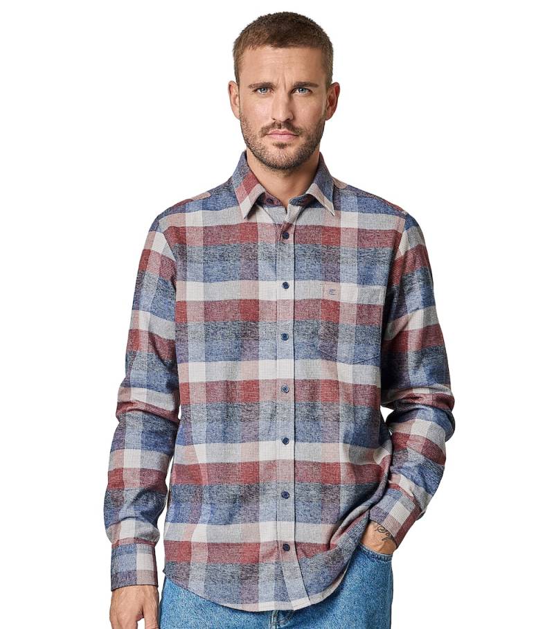 Große Größen Freizeithemd kariert Casual Fit, Herren, blau, Größe: XL, Baumwolle, Happy Size DE Men von CASAMODA