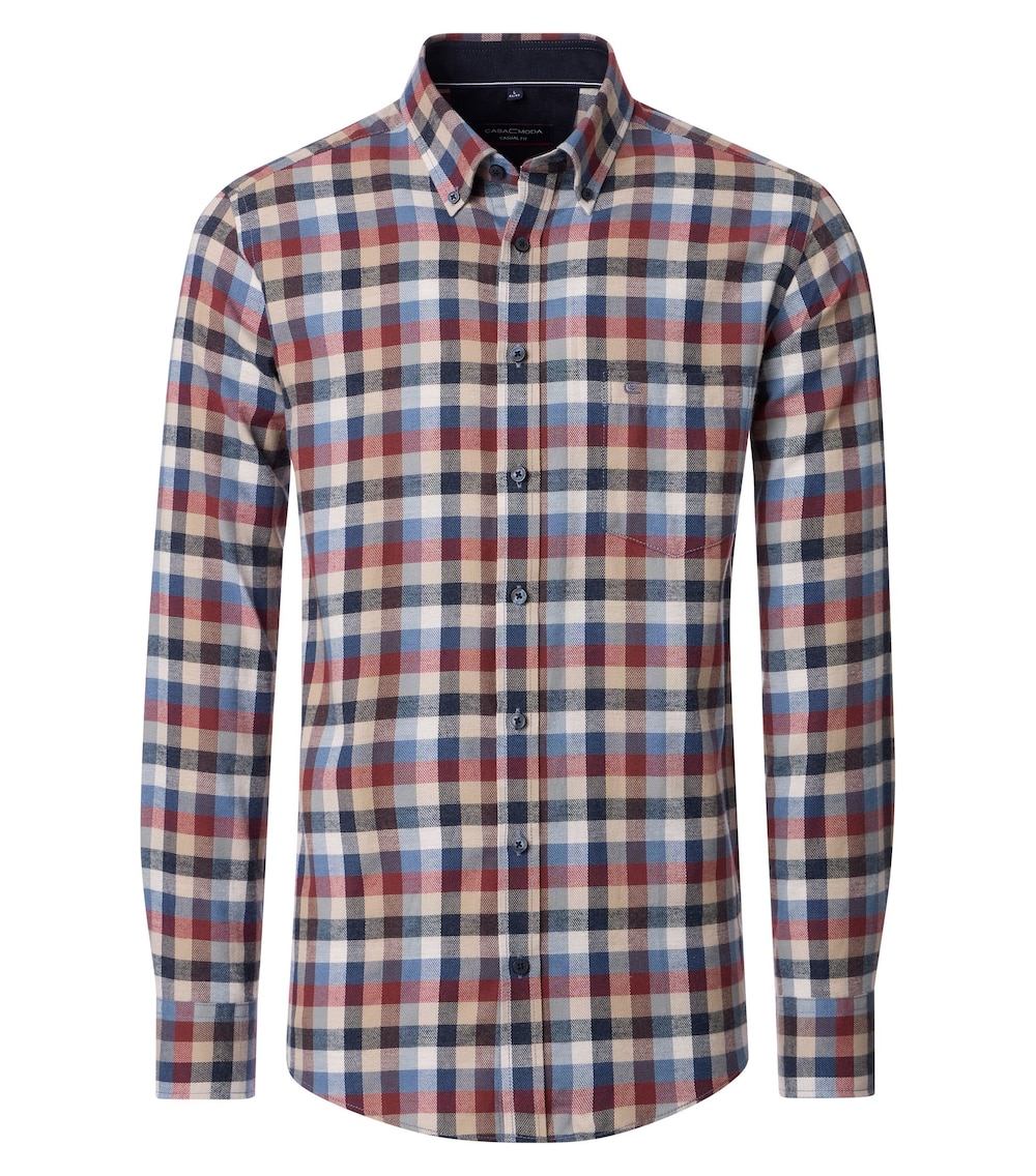 Große Größen Freizeithemd kariert Comfort Fit, Herren, blau, Größe: 4XL, Baumwolle, Happy Size DE Men von CASAMODA