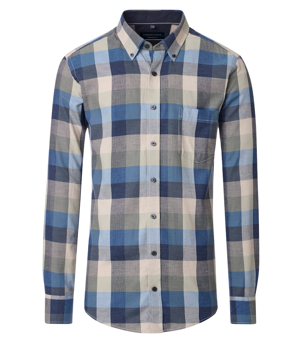 Große Größen Freizeithemd kariert Comfort Fit, Herren, blau, Größe: 4XL, Baumwolle, Happy Size Men Große Größen Freizeithemd kariert Comfort Fit, Herren, blau, Größe: 4XL, Baumwolle, Happy Size Men von CASAMODA