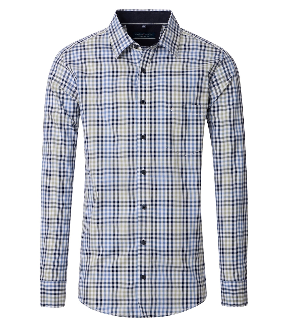 Große Größen Freizeithemd kariert Comfort Fit, Herren, blau, Größe: XXL, Baumwolle, Happy Size Men von CASAMODA