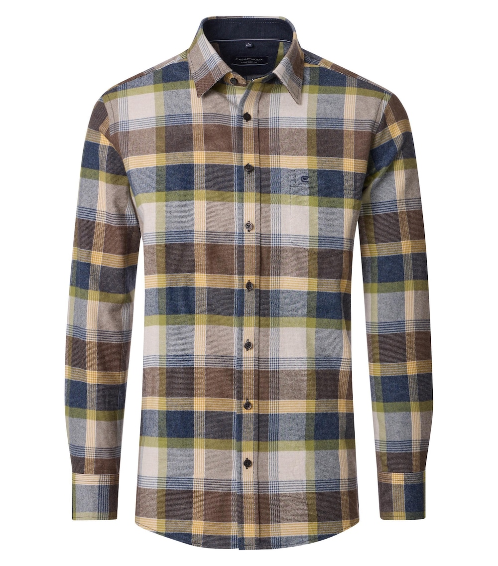 Große Größen Freizeithemd kariert Comfort Fit, Herren, braun, Größe: XXL, Baumwolle, Happy Size DE Men von CASAMODA