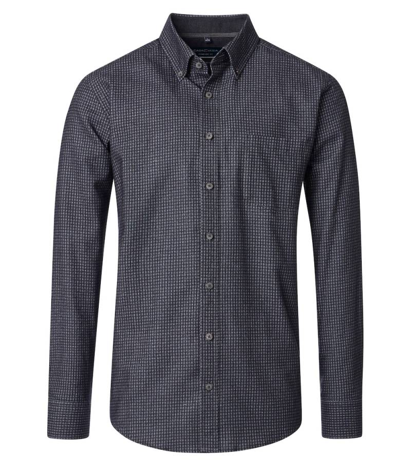 Große Größen Freizeithemd kariert Comfort Fit, Herren, grau, Größe: L, Baumwolle, Happy Size DE Men von CASAMODA