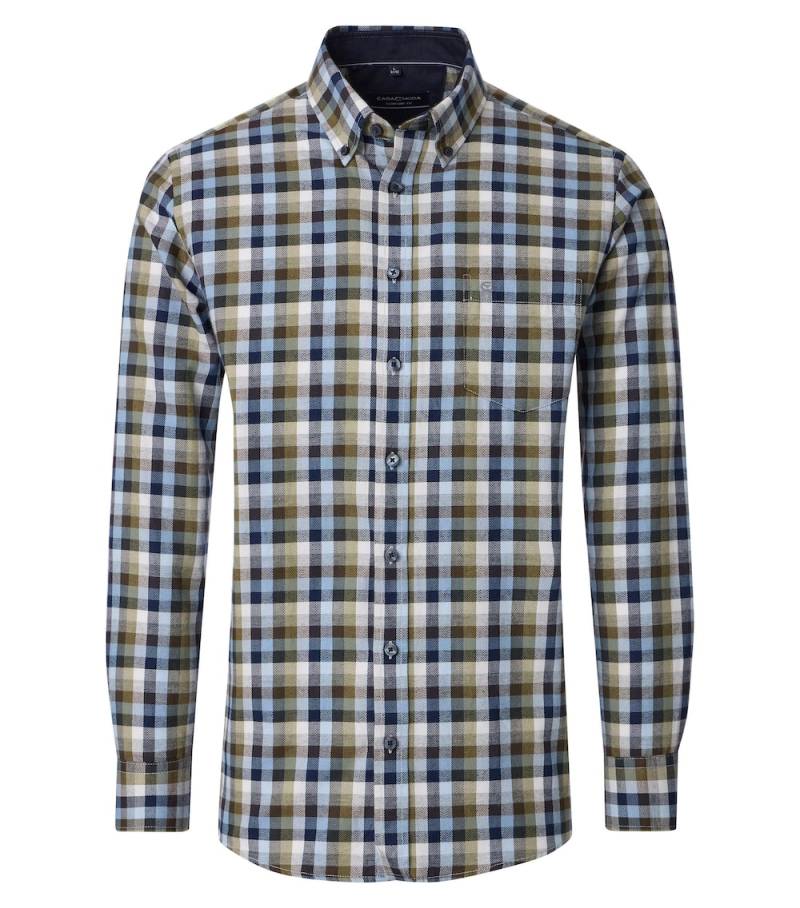 Große Größen Freizeithemd kariert Comfort Fit, Herren, türkis, Größe: L, Baumwolle, Happy Size DE Men von CASAMODA