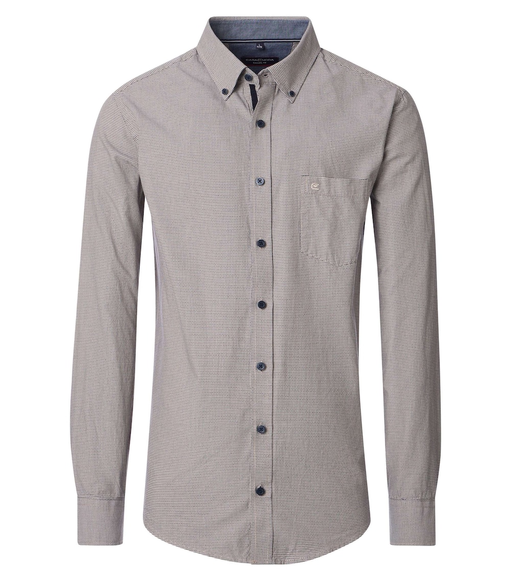 Große Größen Freizeithemd uni Casual Fit, Herren, grau, Größe: 5XL, Baumwolle, Happy Size Men von CASAMODA