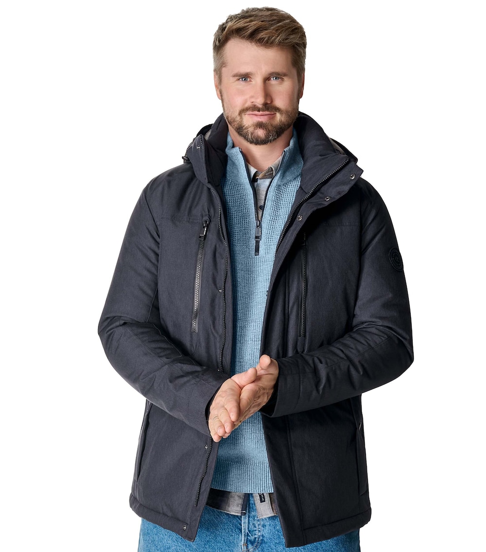 Große Größen Funktionsjacke uni, Herren, grau, Größe: 4XL, Polyester, Happy Size DE Men von CASAMODA