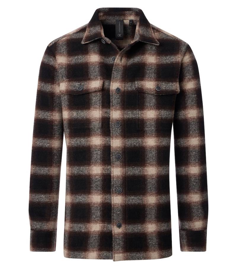 Große Größen Hemdjacke kariert, Herren, orange, Größe: L, Polyester/Wolle, Happy Size DE Men von CASAMODA