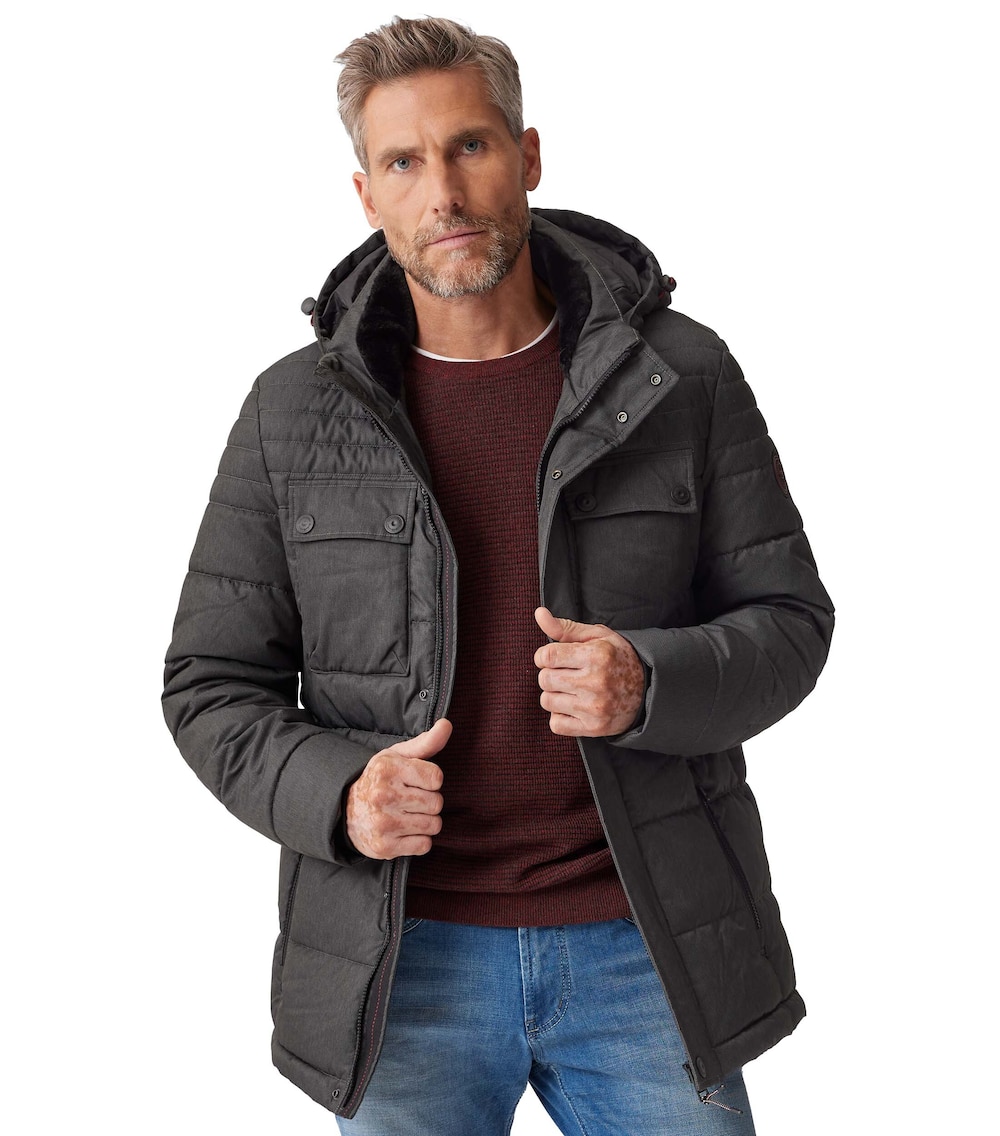 Große Größen Jacke uni, Herren, braun, Größe: 3XL, Polyester, Happy Size DE Men von CASAMODA
