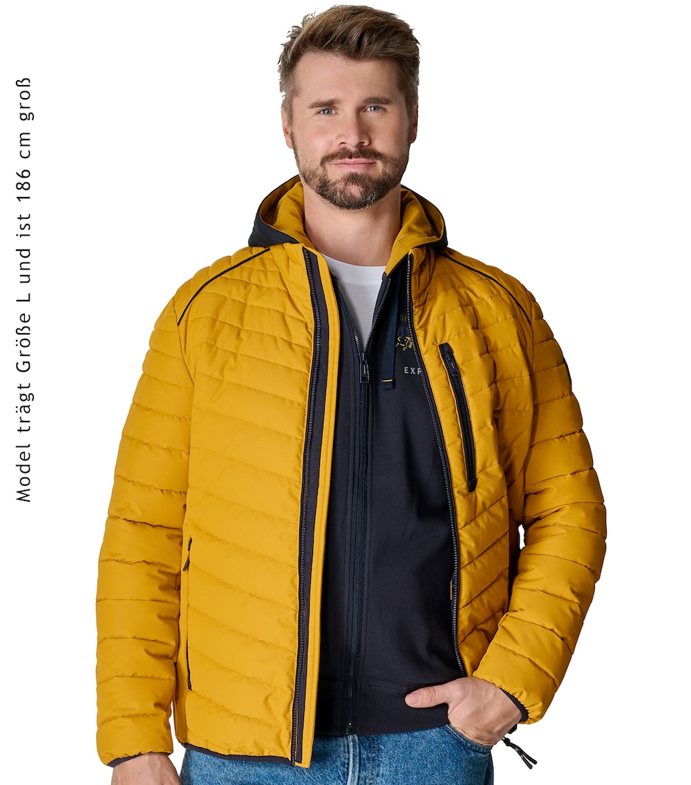 Große Größen Jacke uni, Herren, gelb, Größe: XL, Polyester, Happy Size DE Men von CASAMODA
