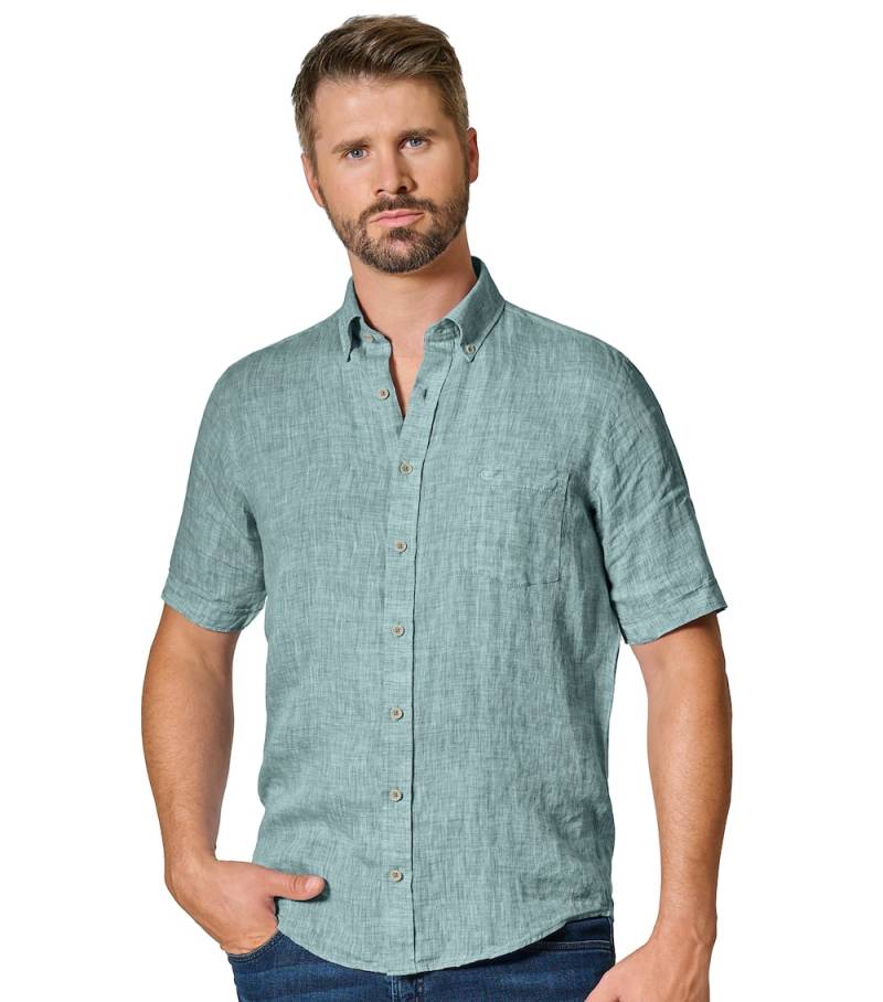 Große Größen Leinenhemd uni Casual Fit, Herren, blau, Größe: XL, Leinen, Happy Size DE Men von CASAMODA