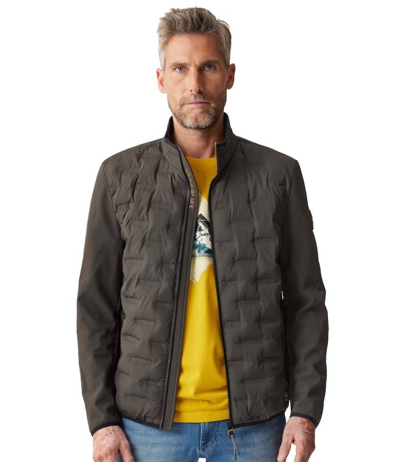 Große Größen Materialmixjacke uni, Herren, grün, Größe: 3XL, Polyester, Happy Size DE Men von CASAMODA